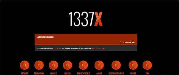 1337x - Kickass Torrents Alternativas