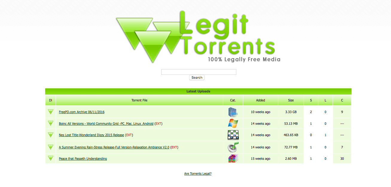 Torrents legítimos - Alternativas de Kickass Torrents