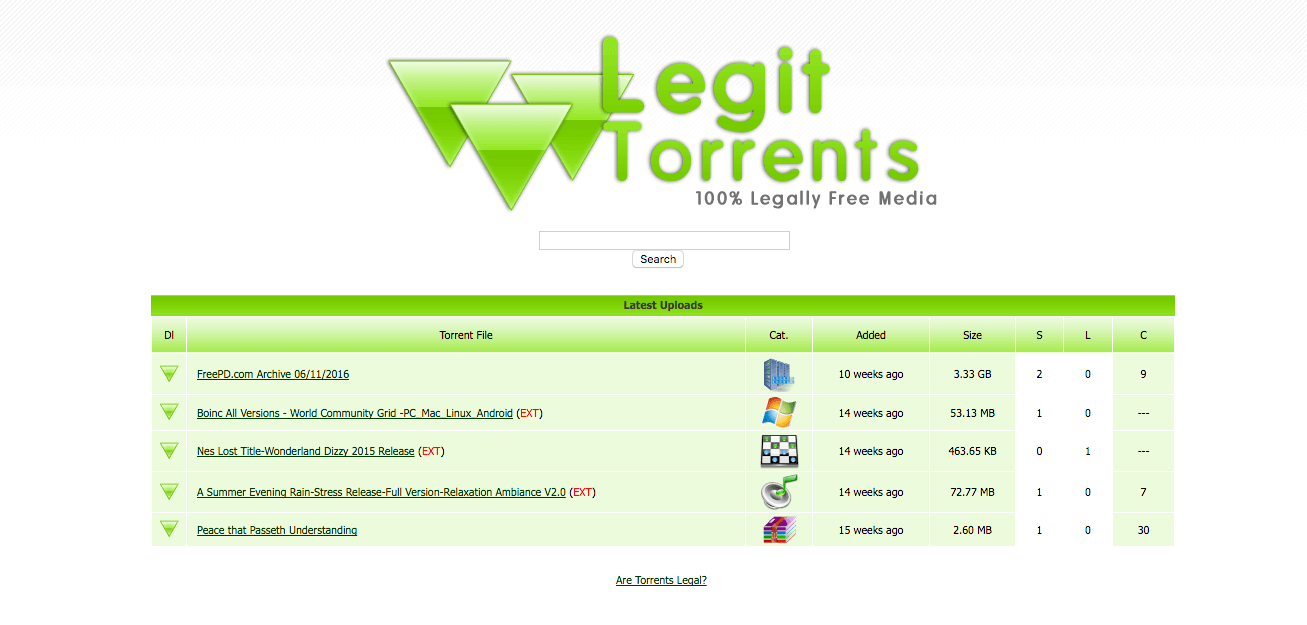 Torrents legítimos - alternativas de torrents kickass