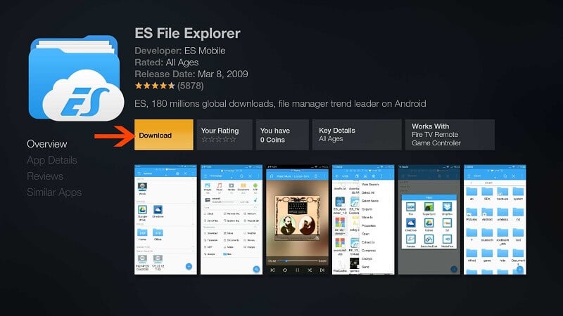 install es file explorer on firestick