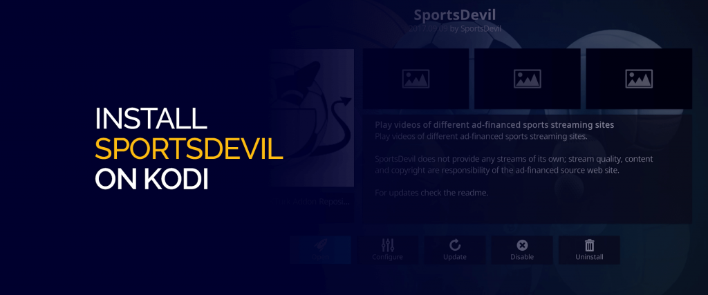 SportsDevil Kodi'yi yükleyin