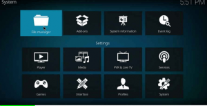 Administrador de archivos Kodi