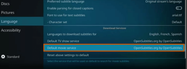 Default movie service