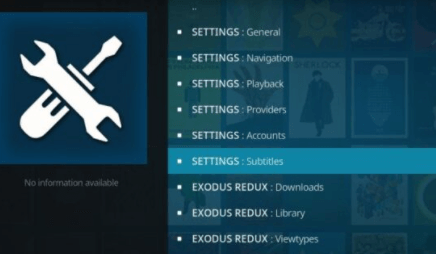 SETTINGS subtitles