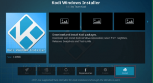 برنامج تثبيت Kodi Windows