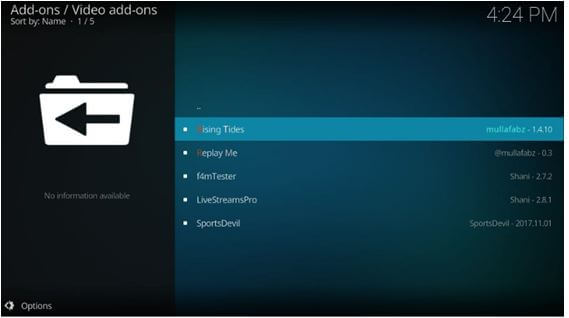 Kodi video addons list