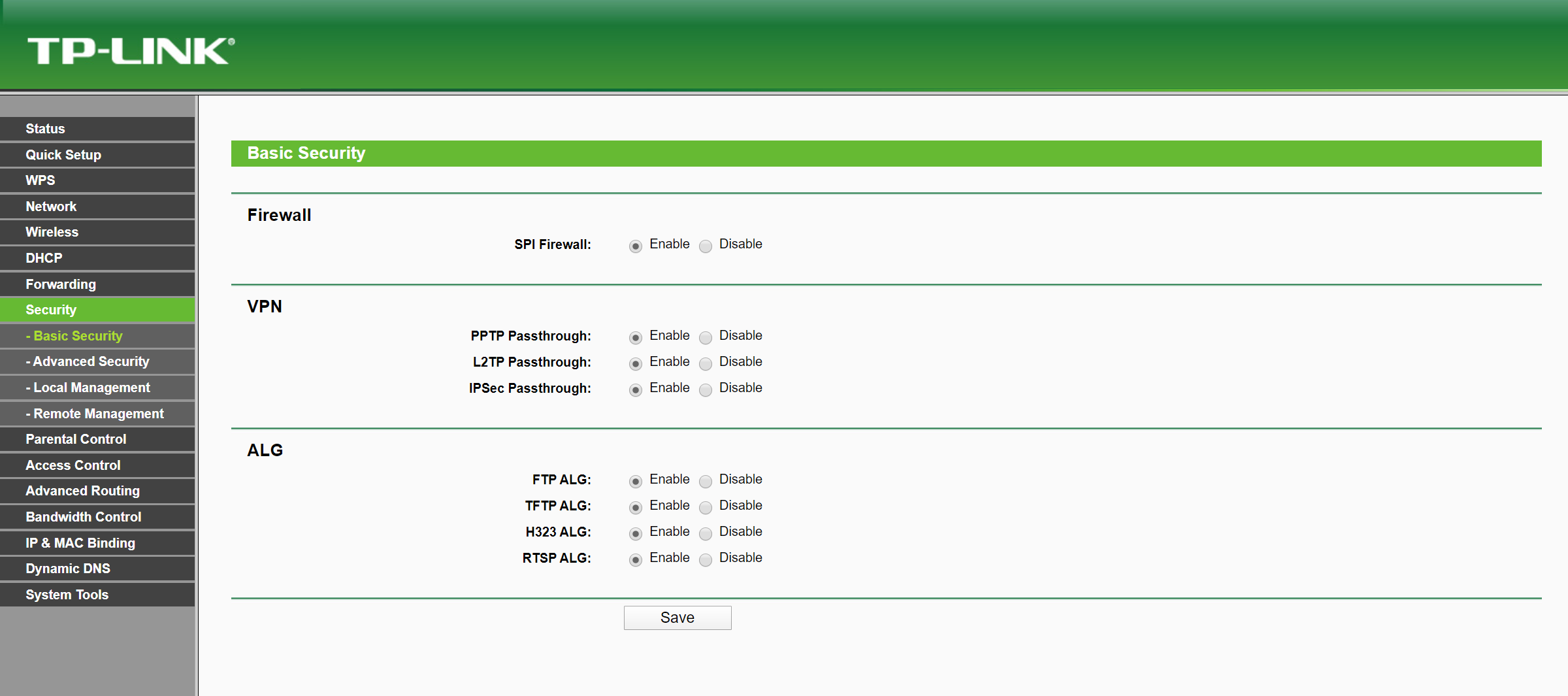 Aktivéiert VPN Passthrough am Router