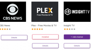 add channel from Roku website