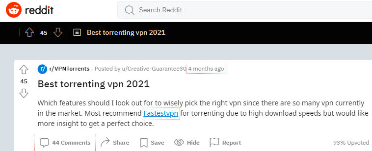 用于种子下载的最佳 reddit VPN