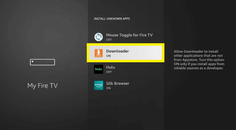 My Fire TV Settings for Downloader App