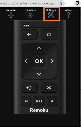 Launch Remoku settings