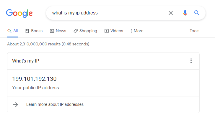 Qual è il mio indirizzo IP?
