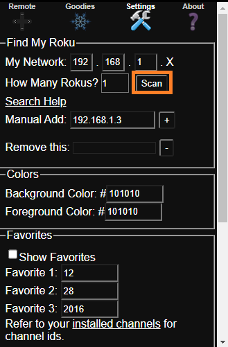 click on scan Remoku