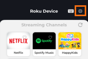 kugghjulsikon roku mobilapp