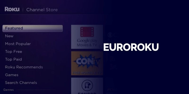 Featured Channels, TV Apps, Roku Channel Store