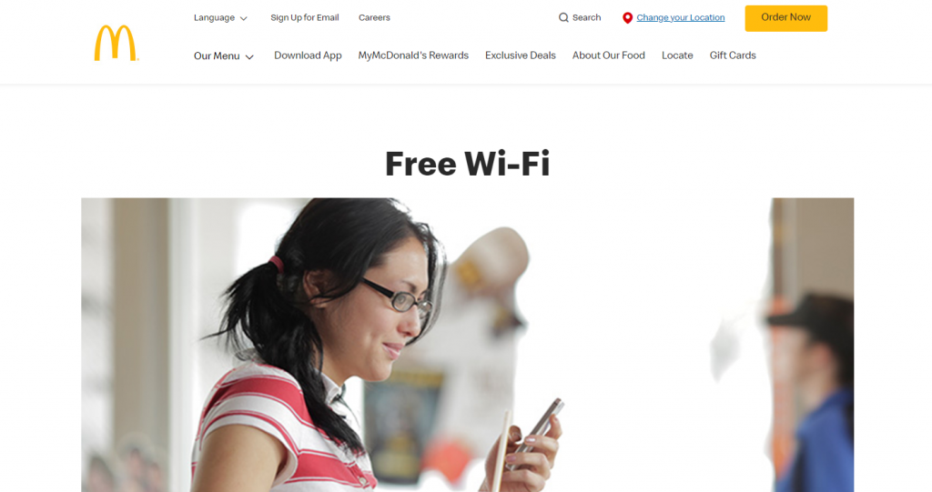 mcdonals free wifi