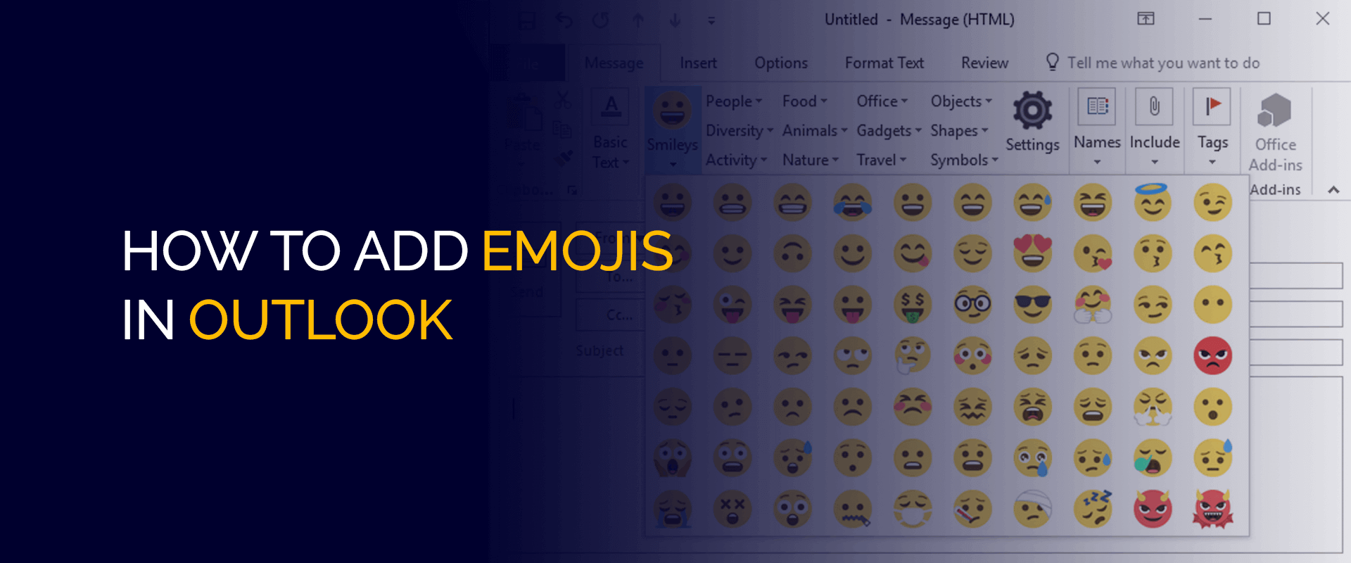 Como adicionar emojis no Outlook