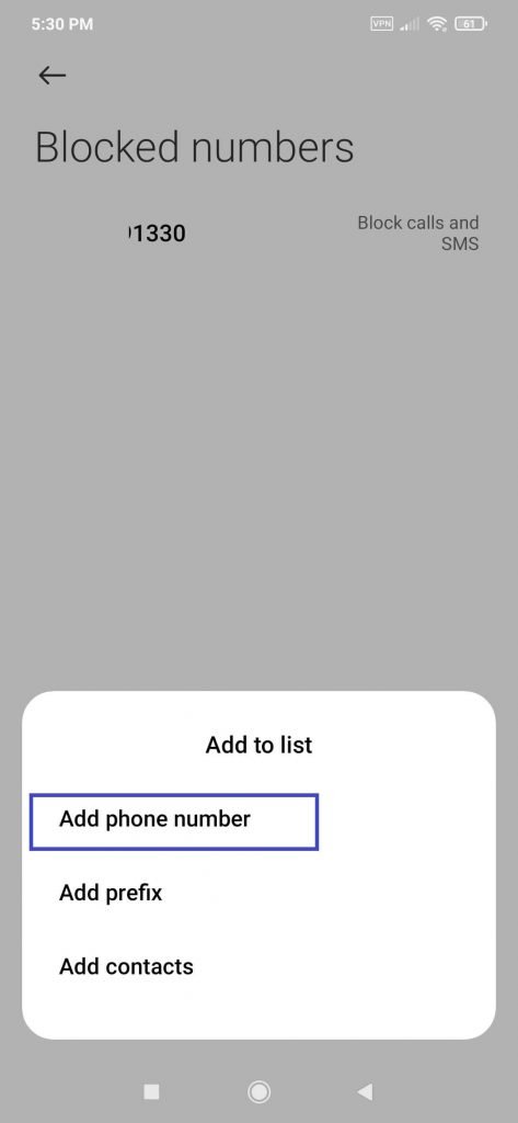 Select Add phone number