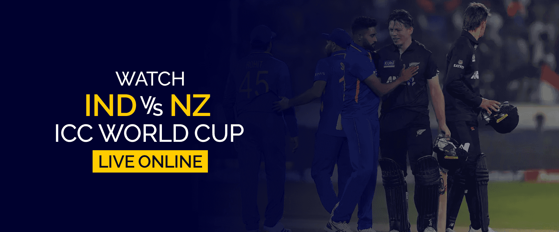 Bekijk India vs Nieuw-Zeeland ICC World Cup live online