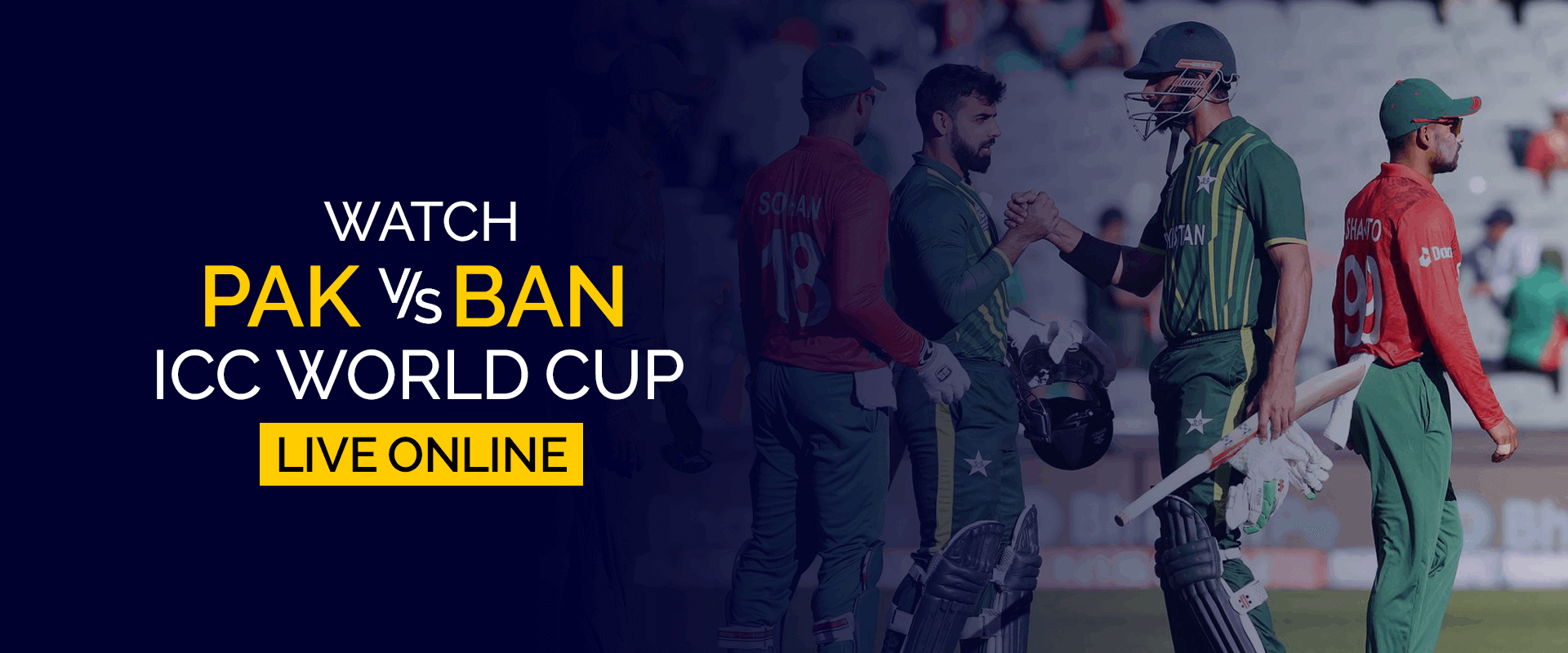 Oglądaj Pakistan – Bangladesz Puchar Świata ICC na żywo w Internecie