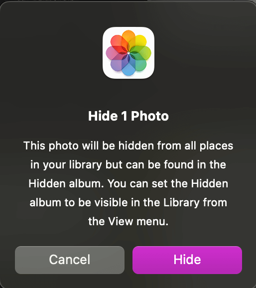 Скрыть фотографии на Mac