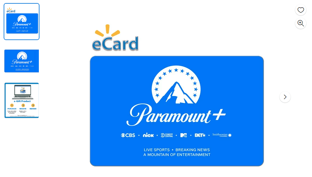 Walmart Paramount+ Gift Card