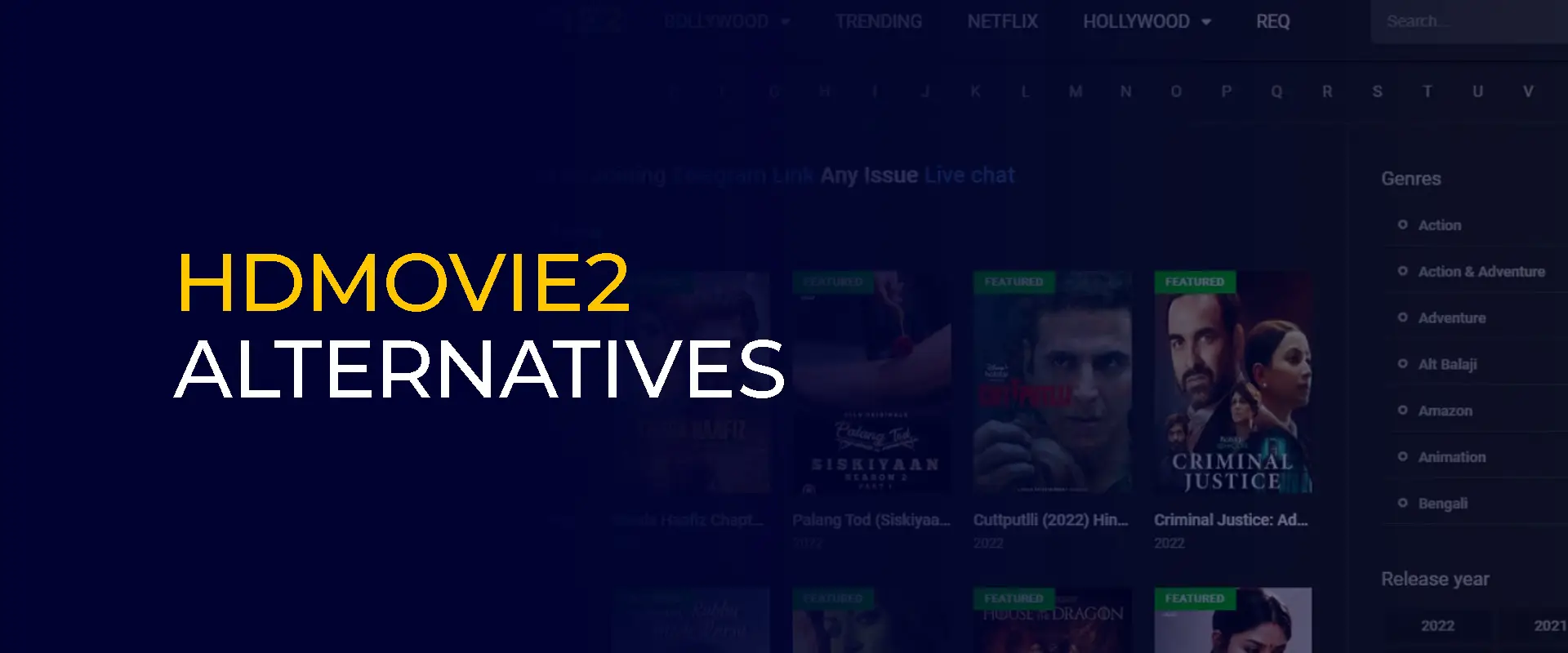 HDmovie2 Alternatives to Watch Bollywood, Hollywood Movies