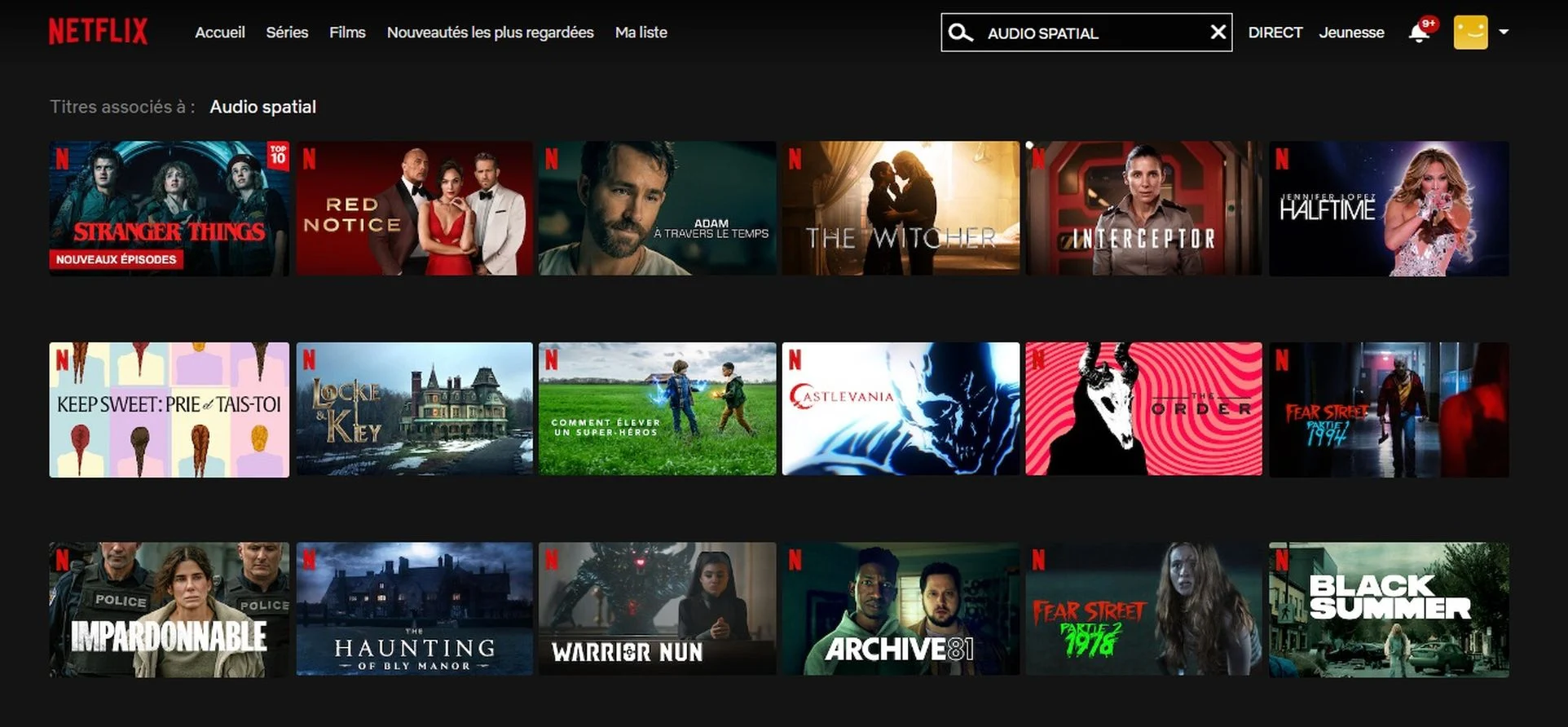 Netflix main homepage