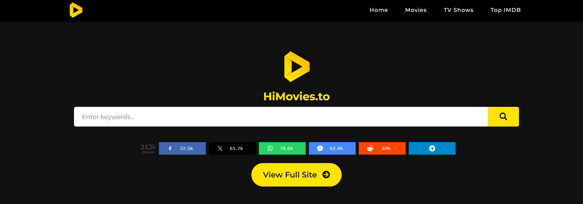 HiMovies site homepage