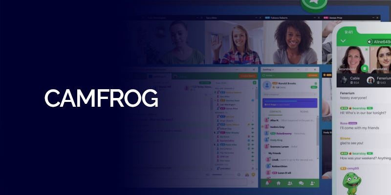Screenshot of the Camfrog website homepage.