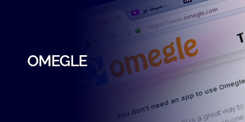 Screenshot of the Omegle website homepage with the Omegle logo.