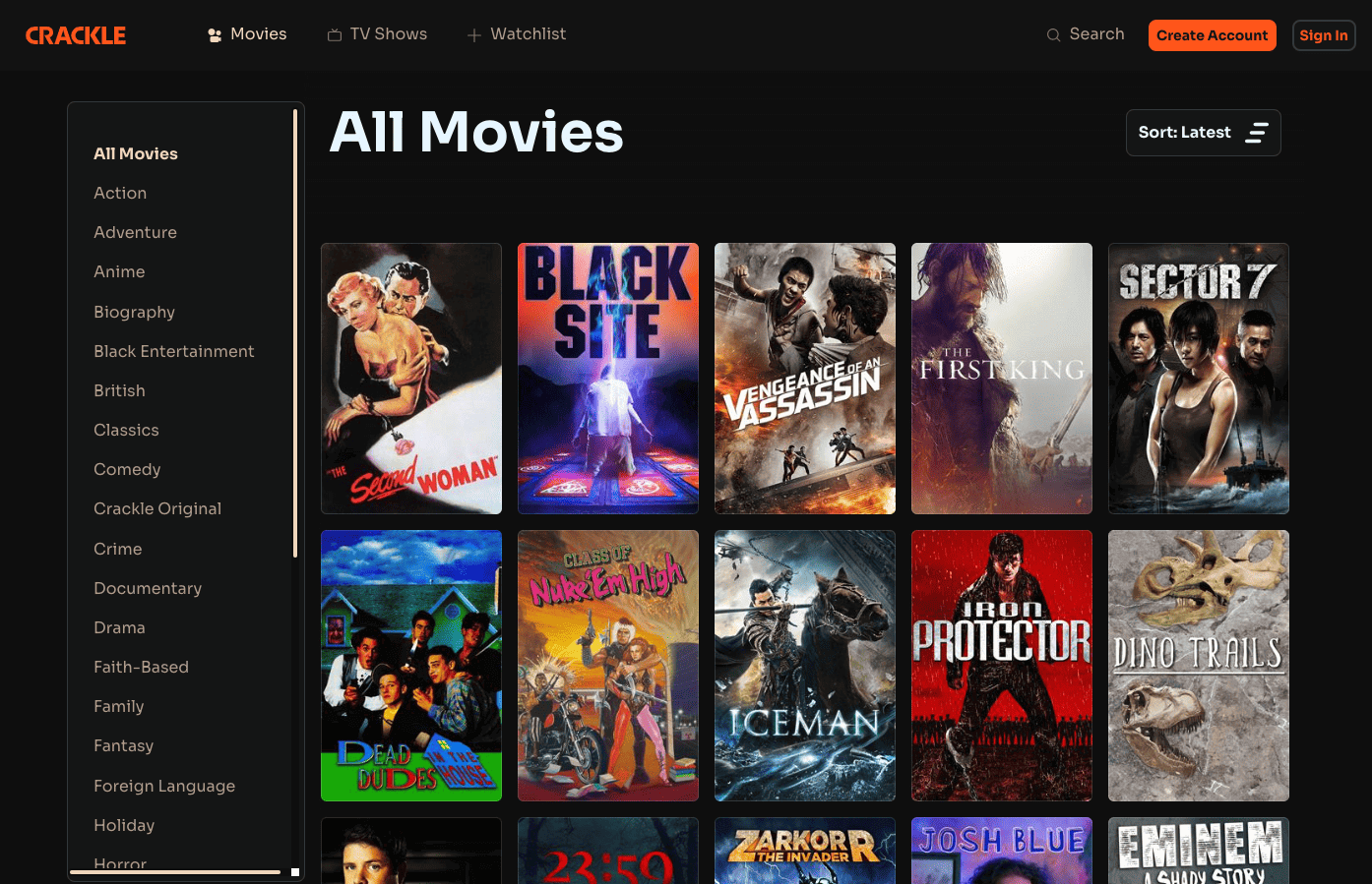 Crackle web movies