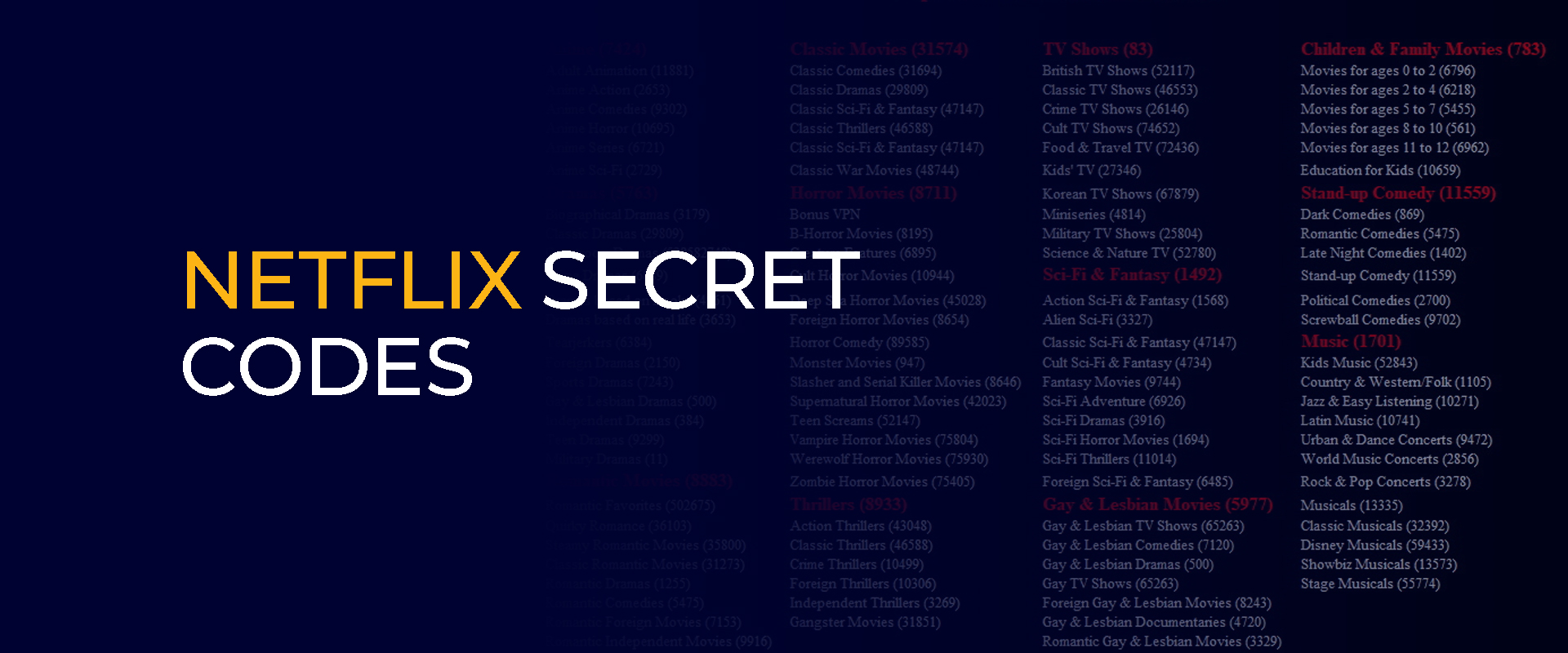Netflix Secret Codes