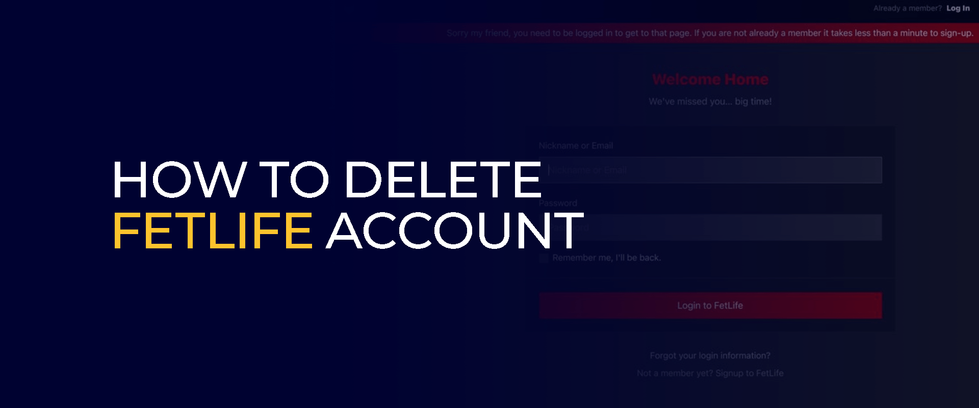 How to Delete FetLife Account