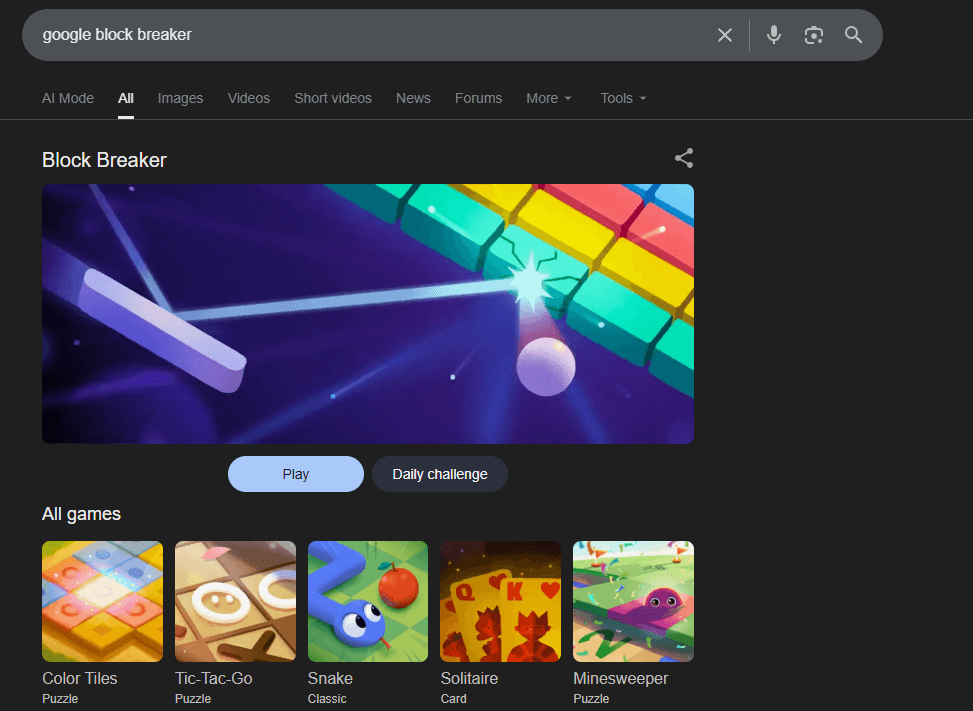 google block breaker game