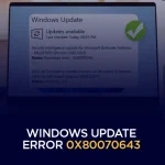 Windows Update Error 0x80070643