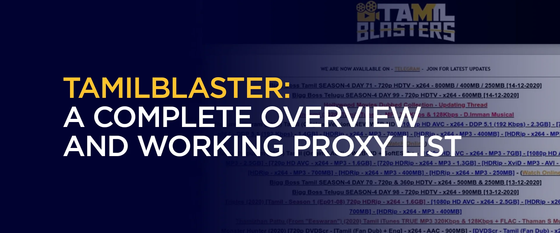 Tamilblaster A Complete Overview and Working Proxy List