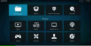 Gestore di file Kodi