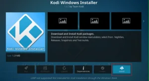 Kodi Windows installer