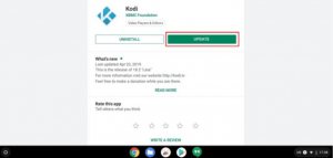 Kodi update on Play Store