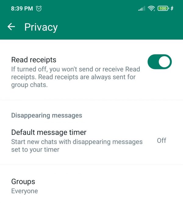 click on default message timer
