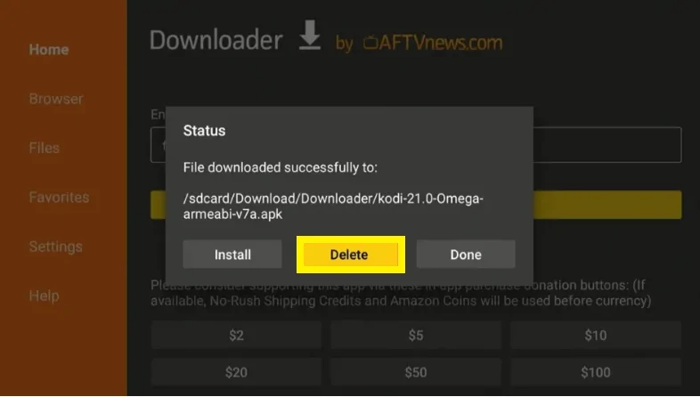 Ta bort Kodi Extension på FireTV