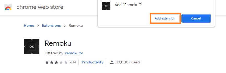 Click on Add extension Click on Add extension