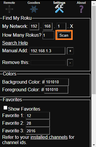click on scan Remoku click on scan Remoku