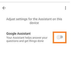 Toggle Google Assistant Toggle Google Assistant