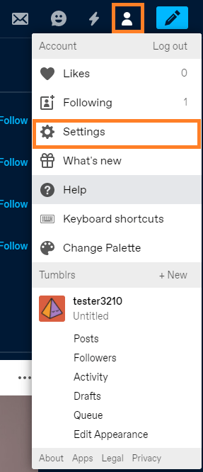 Go to account settings