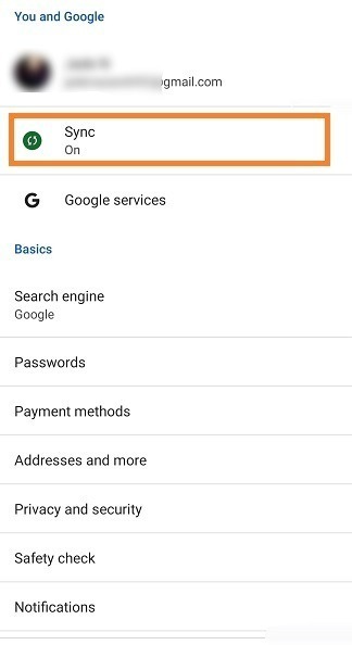 Click on Sync Android Click on Sync Android