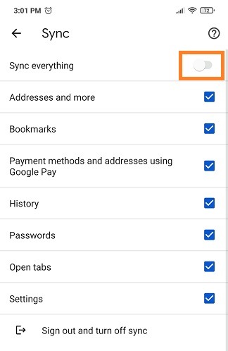 Unsync Google Chrome Android Unsync Google Chrome Android