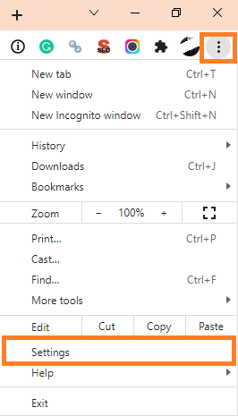 Windows settings Windows settings