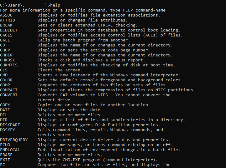Command Prompts list